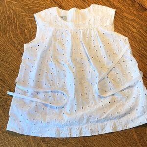 Eyelet girls top, sleevelesss